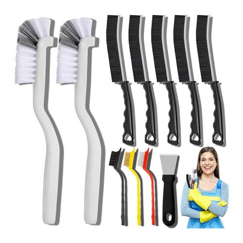 11Pcs Crevice Cleaning Brush Set, Multi-Purpose Cleaning Supplies