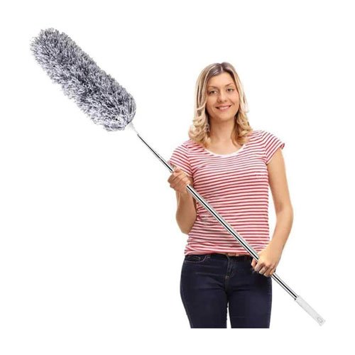 DELUX Microfiber Feather Duster Extendable Duster with 100 inches Extra Long Pole, Bendable Head & Long Handle Dusters for Cleaning Ceiling Fan, High Ceiling, Blinds, Furniture & Cars Gray
