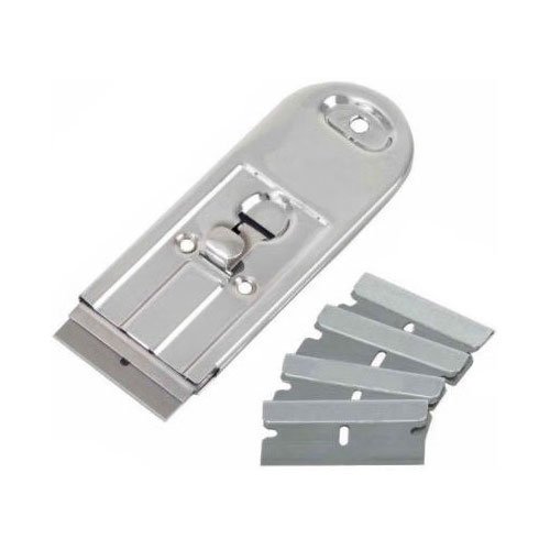 Wideskall Metal Retractable Safety Scraper with 5 Single Edge 1.5" inch Razor Blades Set