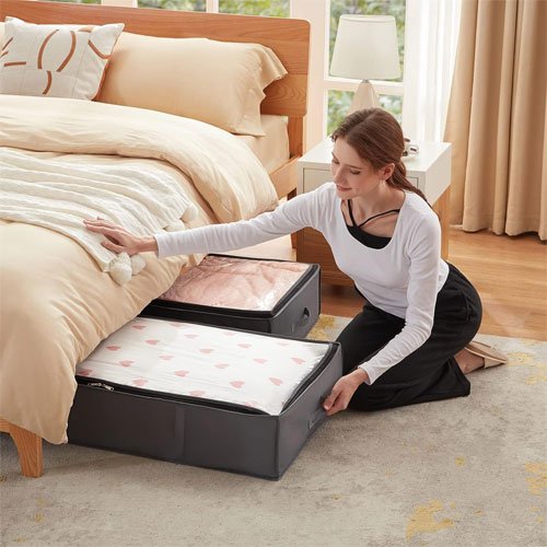 Lifewit 95L 4 Pack Under Bed Storage Container, Blanket Organizer, Gray
